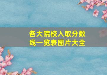 各大院校入取分数线一览表图片大全