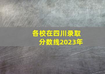 各校在四川录取分数线2023年