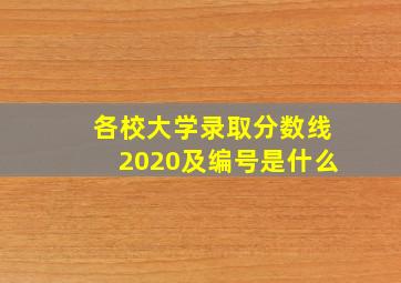 各校大学录取分数线2020及编号是什么