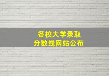 各校大学录取分数线网站公布