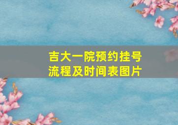 吉大一院预约挂号流程及时间表图片