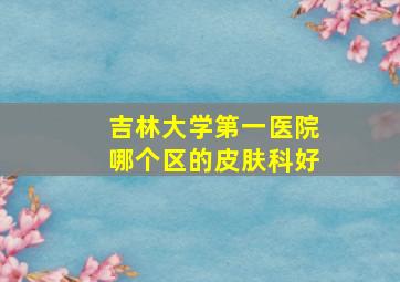 吉林大学第一医院哪个区的皮肤科好