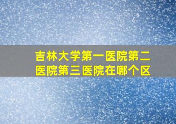 吉林大学第一医院第二医院第三医院在哪个区