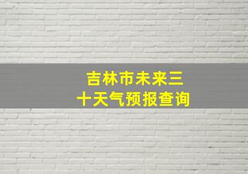 吉林市未来三十天气预报查询