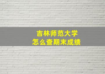 吉林师范大学怎么查期末成绩