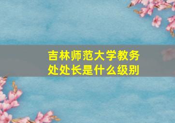 吉林师范大学教务处处长是什么级别