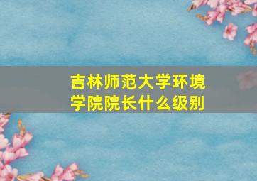 吉林师范大学环境学院院长什么级别