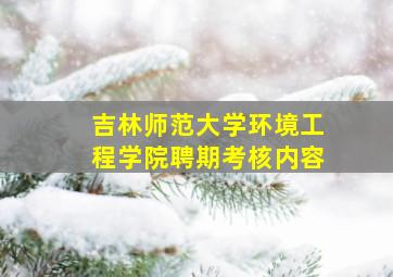 吉林师范大学环境工程学院聘期考核内容