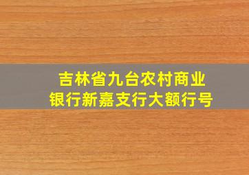 吉林省九台农村商业银行新嘉支行大额行号