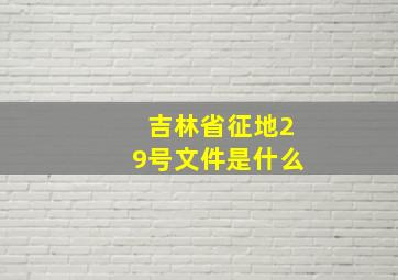 吉林省征地29号文件是什么