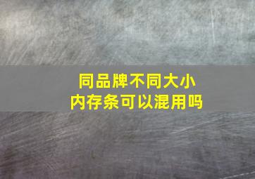 同品牌不同大小内存条可以混用吗