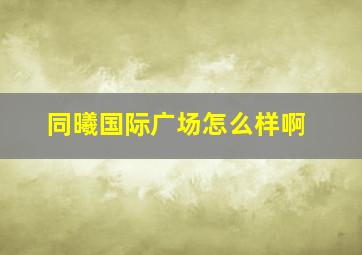 同曦国际广场怎么样啊