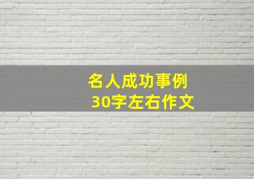 名人成功事例30字左右作文