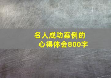 名人成功案例的心得体会800字