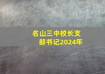 名山三中校长支部书记2024年