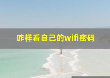 咋样看自己的wifi密码