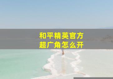 和平精英官方超广角怎么开