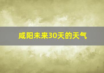 咸阳未来30天的天气