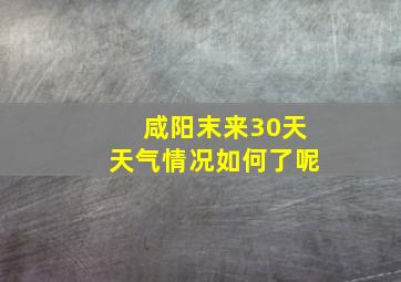 咸阳末来30天天气情况如何了呢