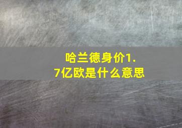 哈兰德身价1.7亿欧是什么意思