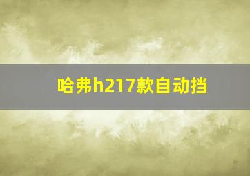 哈弗h217款自动挡