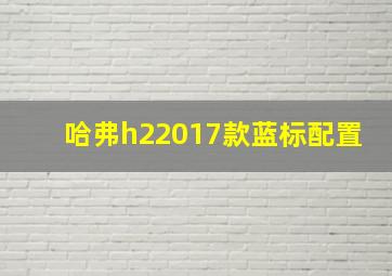 哈弗h22017款蓝标配置