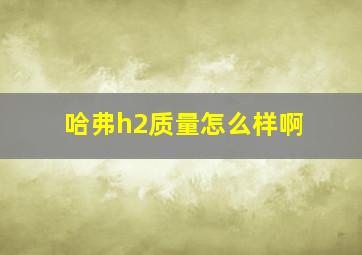 哈弗h2质量怎么样啊