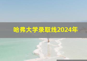 哈弗大学录取线2024年