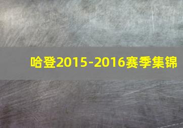 哈登2015-2016赛季集锦