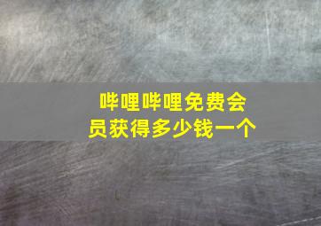 哔哩哔哩免费会员获得多少钱一个