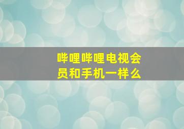 哔哩哔哩电视会员和手机一样么