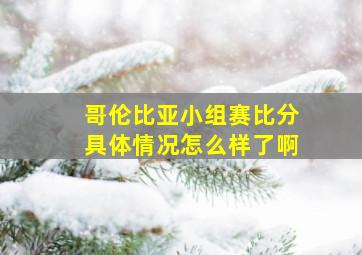 哥伦比亚小组赛比分具体情况怎么样了啊