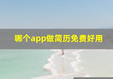 哪个app做简历免费好用