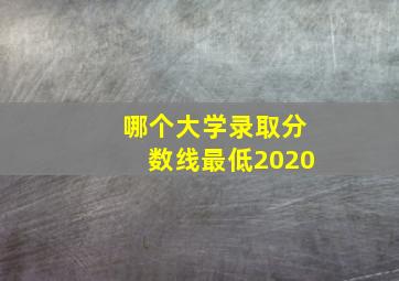 哪个大学录取分数线最低2020