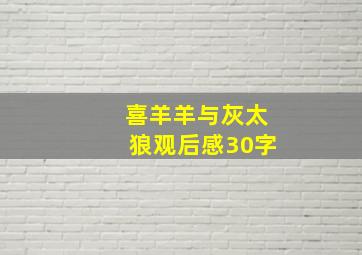 喜羊羊与灰太狼观后感30字