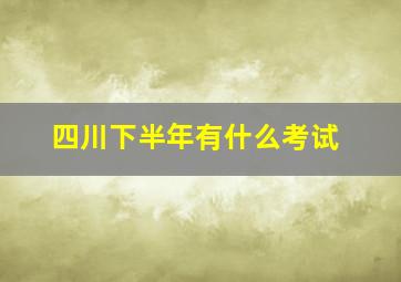 四川下半年有什么考试