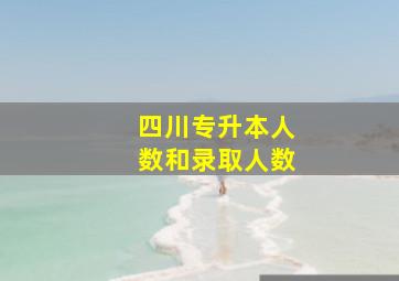 四川专升本人数和录取人数