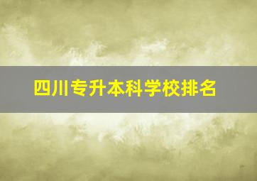 四川专升本科学校排名