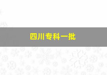 四川专科一批