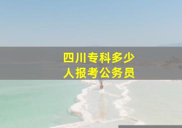 四川专科多少人报考公务员