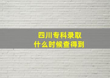 四川专科录取什么时候查得到