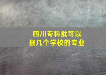 四川专科批可以报几个学校的专业