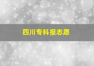 四川专科报志愿