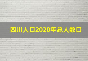 四川人口2020年总人数口