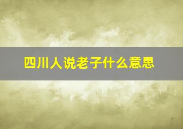 四川人说老子什么意思