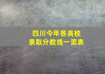 四川今年各高校录取分数线一览表