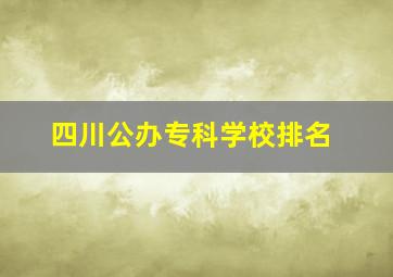 四川公办专科学校排名