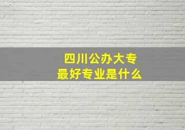 四川公办大专最好专业是什么