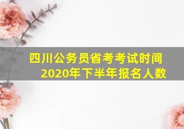 四川公务员省考考试时间2020年下半年报名人数