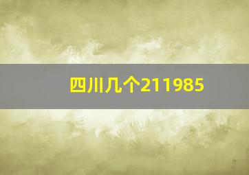 四川几个211985